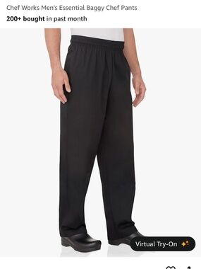 Chef Works Men's Baggy Black Chef Pants